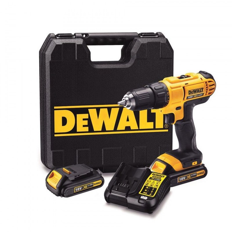 DEWALT DCD771S2 18V 13mm XR Li-ion Cordless Compact Drill Driver with 2x1.5 Ah Batteries included